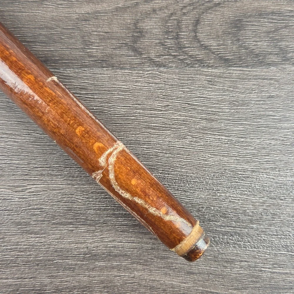 Mid-Century Modern Abbeyhorn Style Long Wood and Faux Horn Shoe Horn Brown 16.5